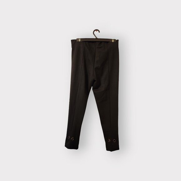 SIMON CHANG POP PANTS WOMENS SIZE MEDIUM BLACK HIGH RISE STRAIGHT LEG - Picture 2 of 3